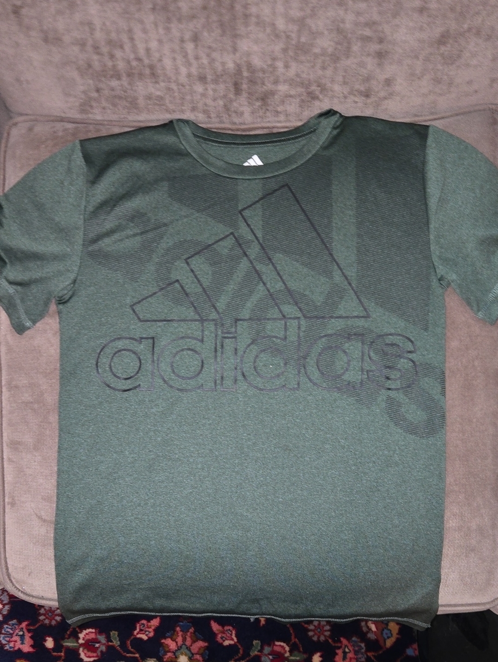ADIDAS Boys Athletic Top Green Sz M 10-12